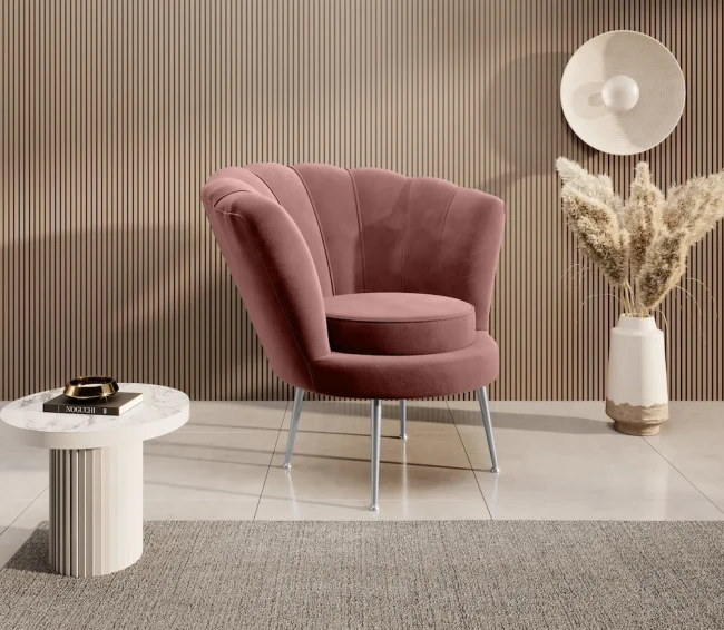 Fotel Shell - Magic Velvet 2258 srebrne.webp