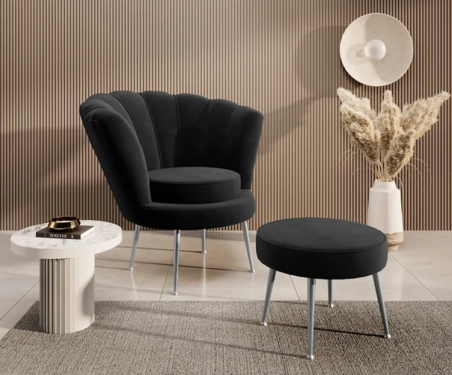 Fotel Shell - Magic Velvet 2272 srebrne.webp