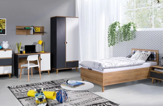 Łóżko młodzieżowe Memone w pokoju młodzieżowym kolekcja Memone