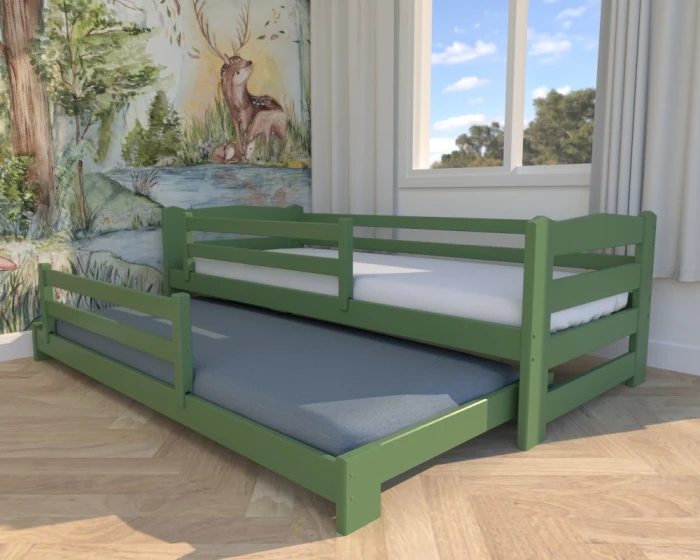Niskie łóżko podwójne Sara LOW PREMIUM  kolor oliwkowy 