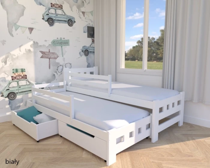 Białe łóżko rozsuwane dziecięce -Paweł HIGH PREMIUM 