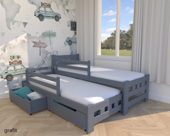 Łóżko rozsuwane -Paweł HIGH PREMIUM kolor grafit