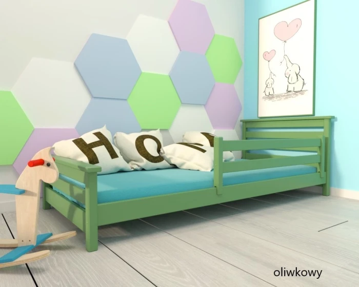 Łóżko - Adaś LOW PREMIUM kolor oliwkowy
