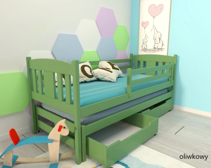 Łóżko podwójne - Alicja PREMIUM kolor oliwkowy