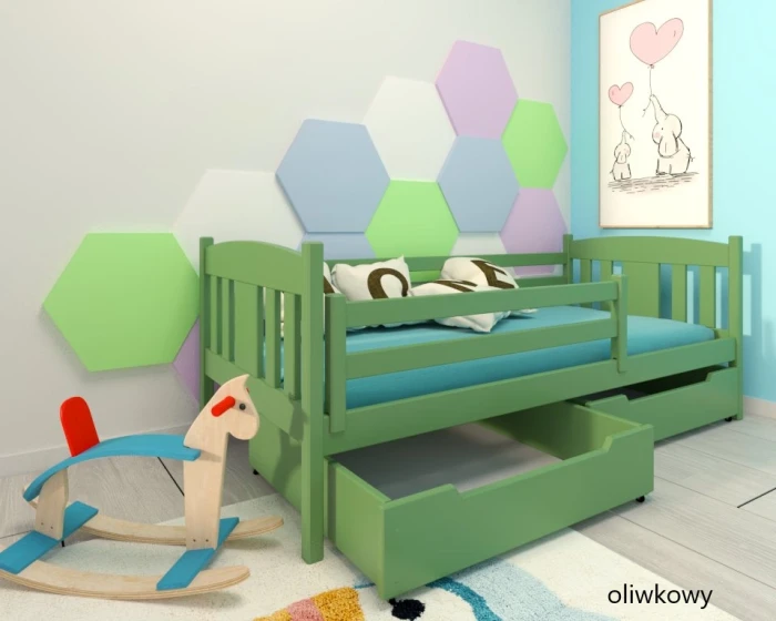 Łóżko - Oliwia PREMIUM kolor oliwkowy