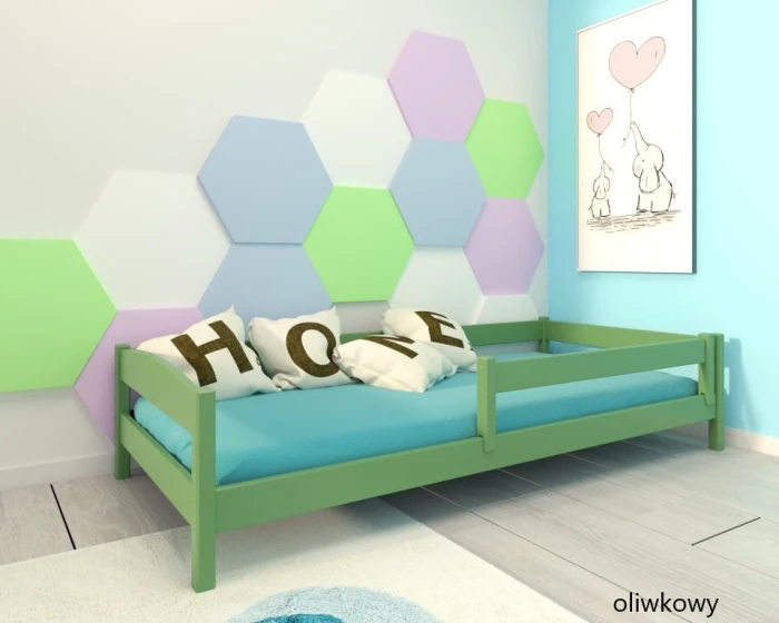 Łóżko dziecięce - Molly LOW PREMIUM	  kolor oliwkowy