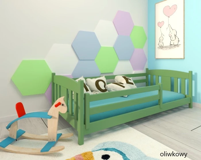 Łóżko dziecięce - Oliwia LOW PREMIUM kolor oliwki