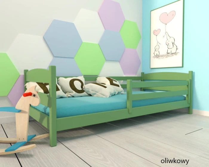 Łóżko dla dwulatka - Julia Low PREMIUM kolor oliwkowy