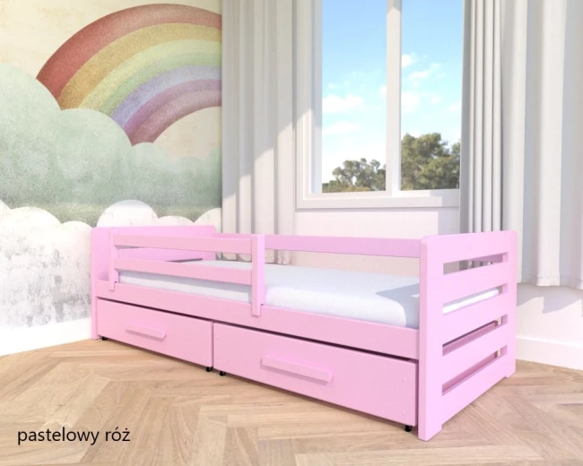 Dziecięce łóżko drewniane dla dziewczynki  LAURA PREMIUM