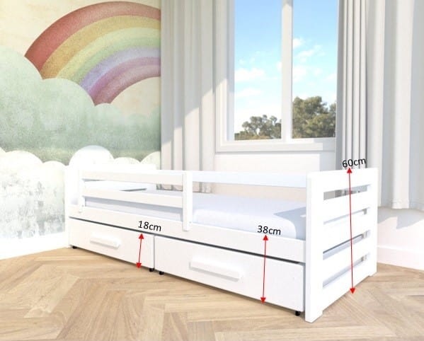 wymiary Laura łózko dziecięce drewniane od Valor Meble