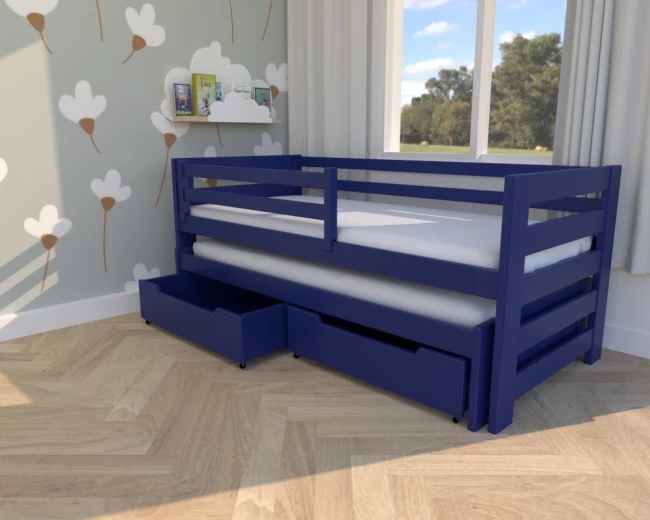 łóżko rozsuwane Kubi Premium kolor granat