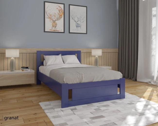 Nowoczesne granatowe łóżko dla nastolatków 120x200 Net Premium od Valor Meble