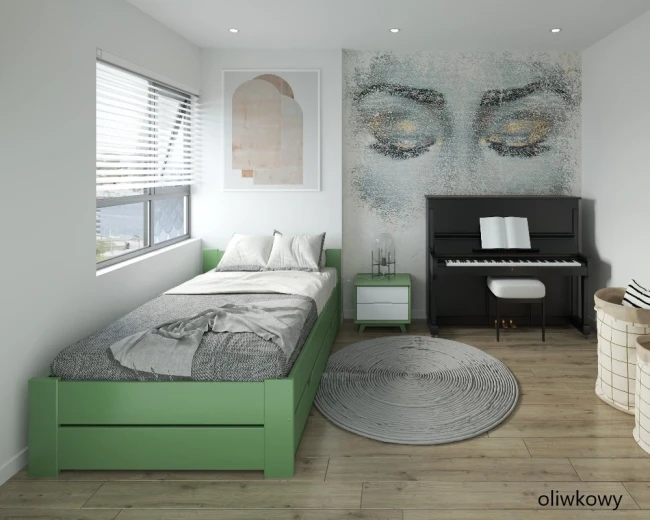 Łóżko Boomer 120x200 w kolorze grafitowym idealne do pokoju nastolatka