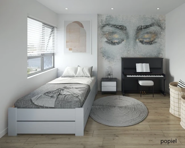 Detale wykończenia Premium ramy łóżka 120x200, gładkie drewno bez żywicy