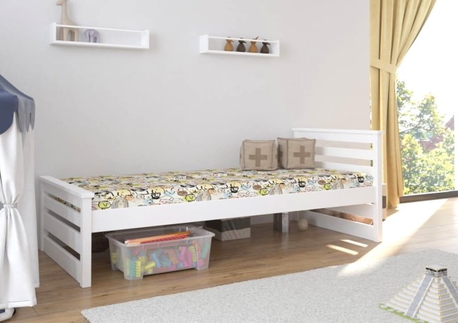 Adaś Premium łóżko pojedyncze dla dzieci i młodzieży z drewna z szufladami z barierką zabezpieczającą od producenta VAlor Meble kolor biały.3jpg.jpg