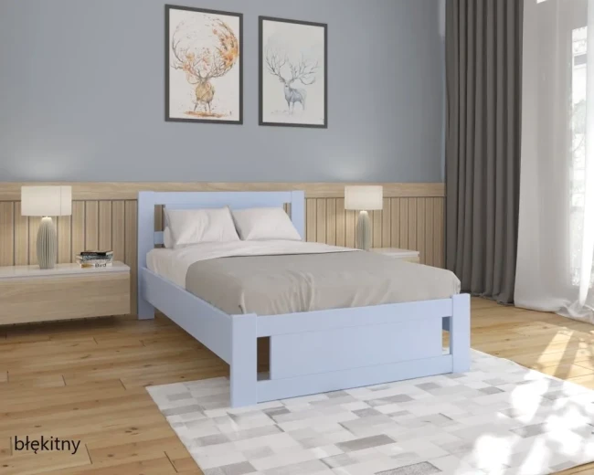 Minimalistyczne białe łóżko dla nastolatka Net Premium 120x200 na jasnej podłodze
