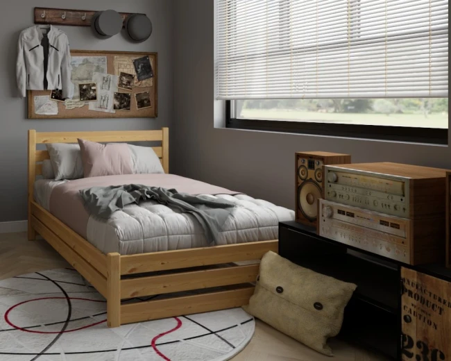 łóżko młodzieżowe Antonio Classic 120x200 z drewna sosnowego