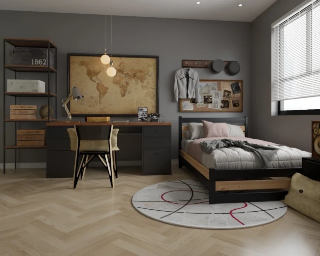 Łóżko młodzieżowe Antonio Classic 120x200 w pokoju młodzieżowym