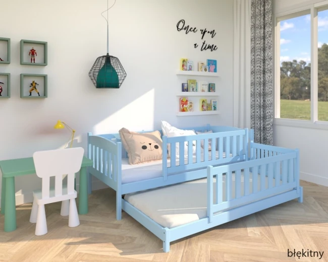 Solidne i pancerne łóżko dla chłopców wykonane z litej sosny