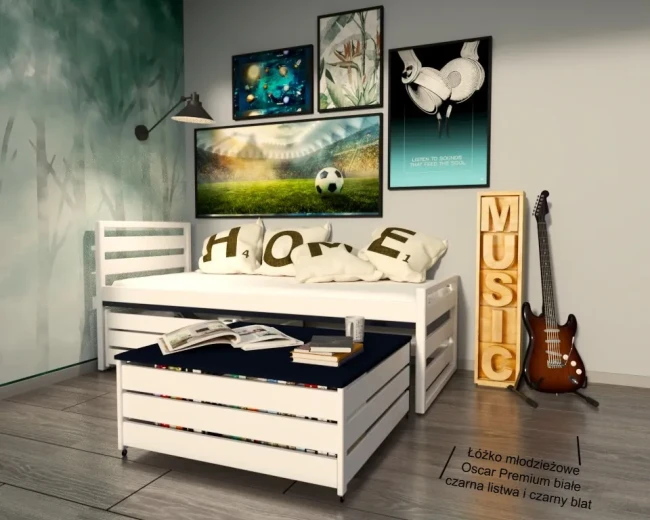 Łóżko młodzieżowe Oscar Premium kolor biały