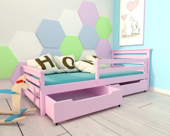 Łóżko - Adaś PREMIUM kolor pastelowy róż