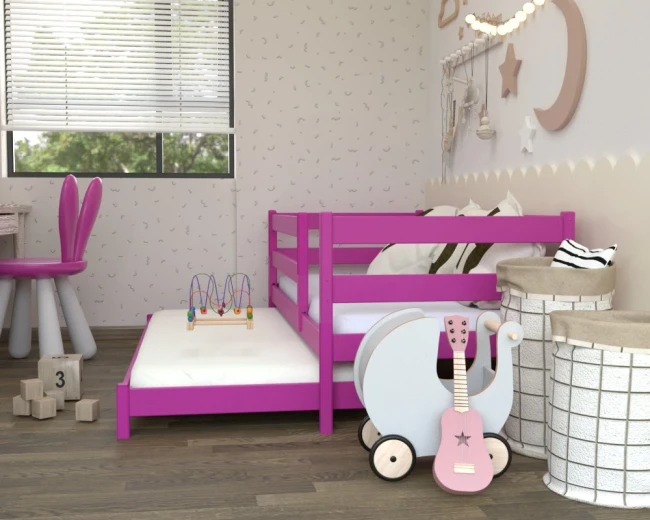 CZAREK LOW w kolorze różowym – idealne łóżko dla małej księżniczki 