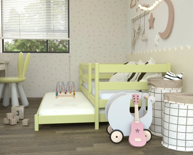 Bezpieczny wybór dla 2–3 latki – niska konstrukcja i pastelowy żółty