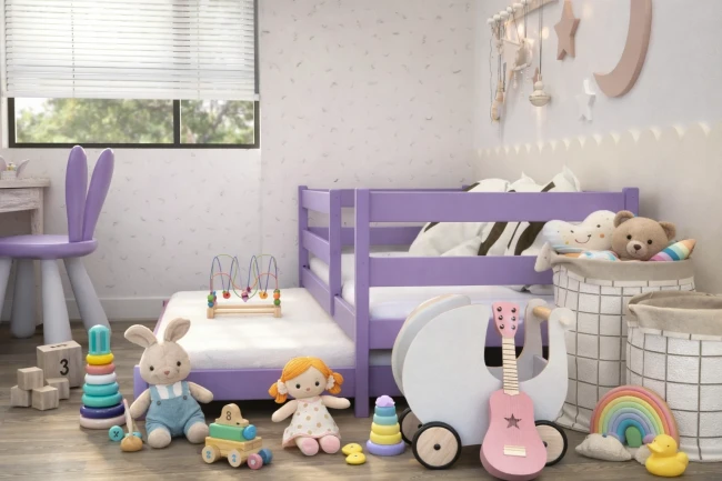 Łóżko podwójne dla dzieci Czarek Low.webp