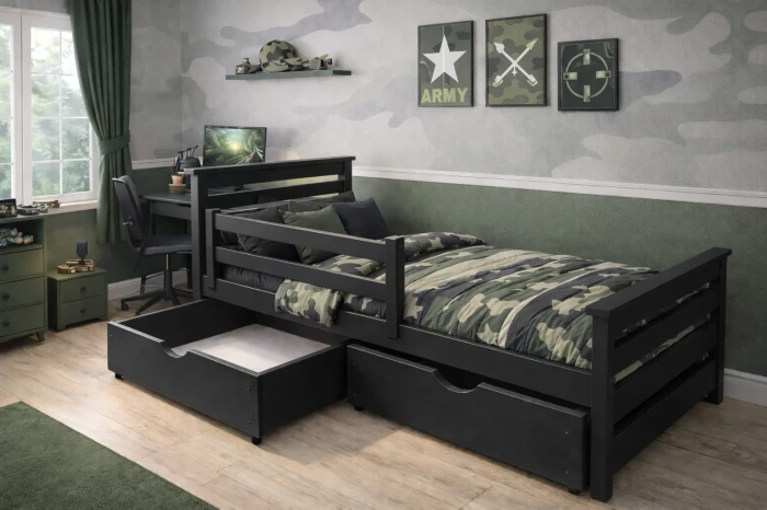 Łóżko - Adaś PREMIUM kolor czarny