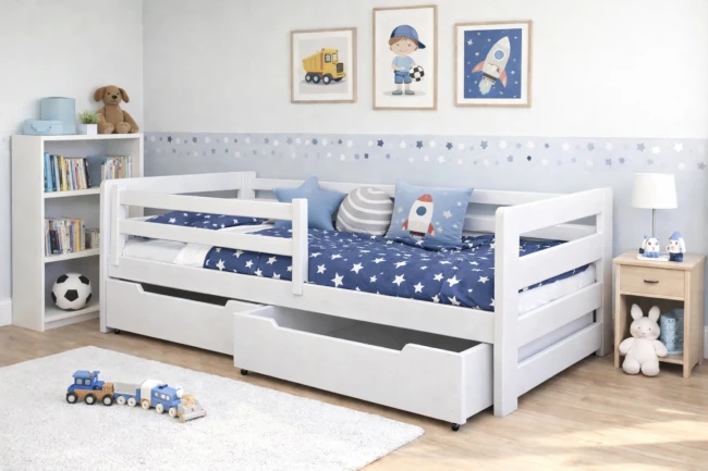 Łóżko dla dziecka Egon premium białe