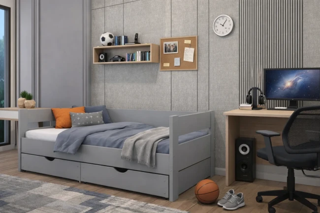 Łóżko młodzieżowe Jurek Premium popiel