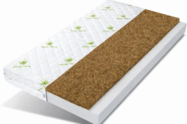 Materac piankowo kokosowy dla dzieci z pokrowcem Aloe Vera