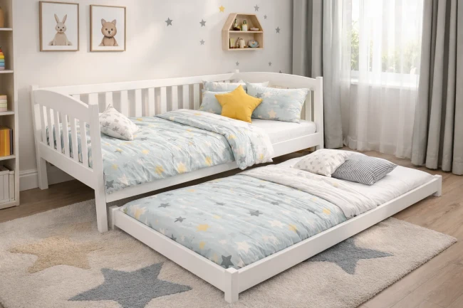 Białe łóżko dziecięce z materacem – pokaz komfortowego snu
