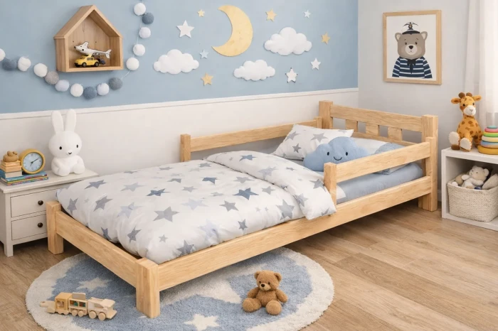 Łóżko z drewna sosnowego Paweł Low Premium