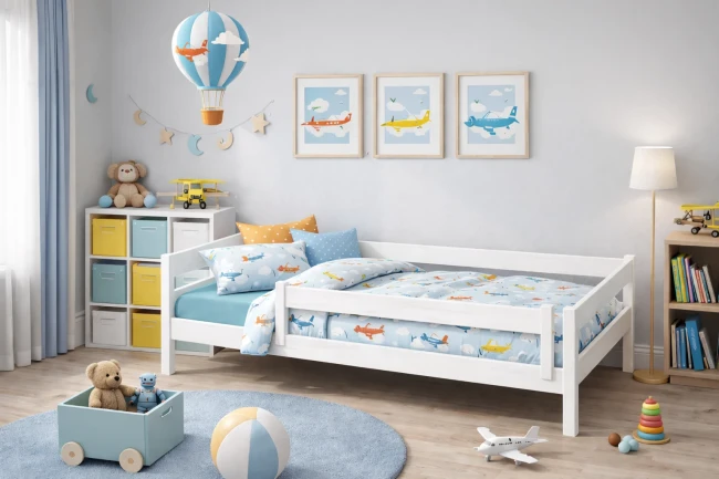 Łóżko dla 3 latki Mini Low biały