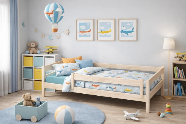 Sosnowe łóżko dla małego dziecka Mini Low