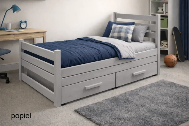 Łóżko dla nastolatka IKEA się chowa mocne drewniane łóżko Felix