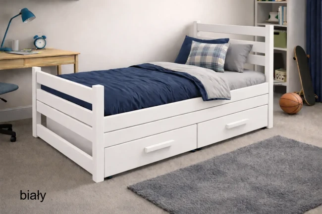 Białe łóżko młodzieżowe Felix 100x200