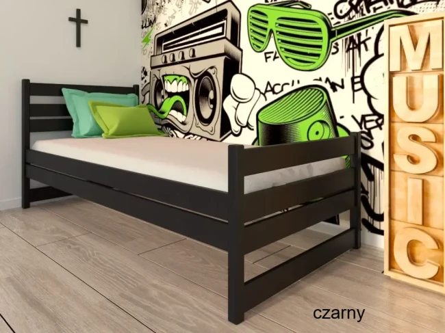 Czarne łóżko młodzieżowe Felix