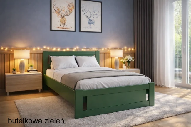 Łóżko dla nastolatka Net Premium kolor butelkowa zieleń