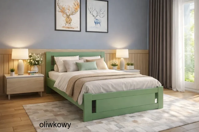 łóżko dla nastolatka Net Premium w kolorze włoskiej oliwki