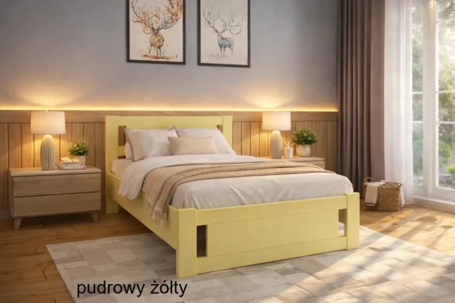 Łóżko pojedyncze Net Premium dla nastolatka w kolorze żółtym