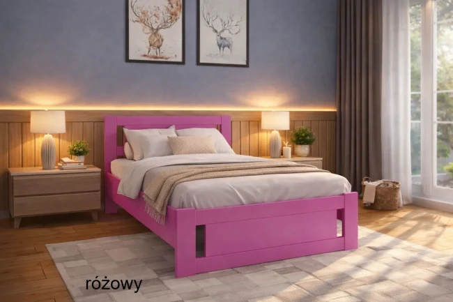 różowe łóżko dla starszej dziewczynki Net Premium od Valor Meble