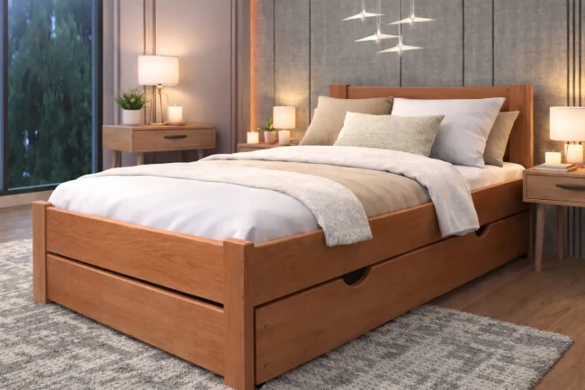 Bukowe łózko dla nastolatka - bardzo mocne od Valor Meble