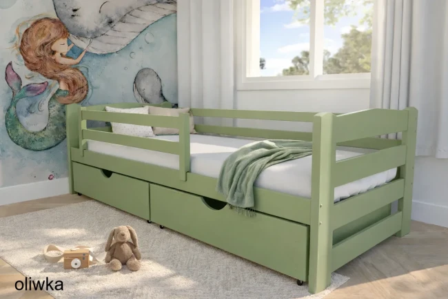 łóżko dziecięce kolor naturalny sosna z szufladami od Valor Meble