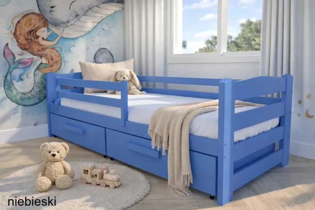Łóżko dla dziecka z praktycznymi szufladami pod materacem Sylwia