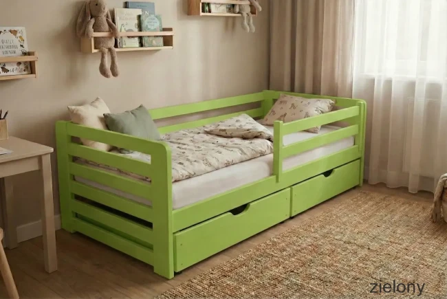 Drewniane łóżko bez sęków jakość premium z materacem memory