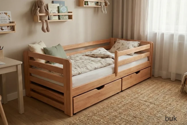 Sosnowe łóżko Lili Premium dostępne w 21 kolorach do wyboru