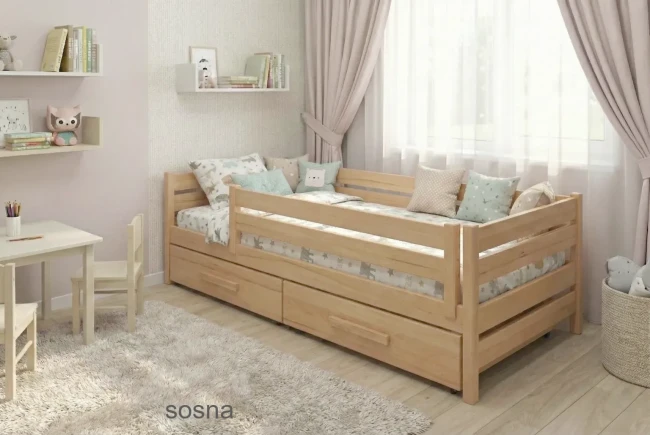 Kompletne łóżko z materacem i barierką – bezpieczny transport firmowy Valor Meble