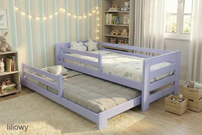 Drewniane łóżko dla dwójki dzieci Jasio Low – solidna konstrukcja bez sęków